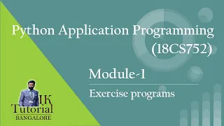 Python application programming exercise programs Python programming exercise solutions VTU