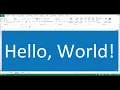 Output Hello World in Many Ways in Excel VBA