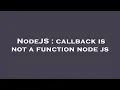 NodeJS callback is not a function node js