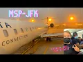 DELTA AIRLINES MSP-JFK FIRST CLASS CRJ-900 FIRST FLIGHT OF THE DOMESTIC MARATHON