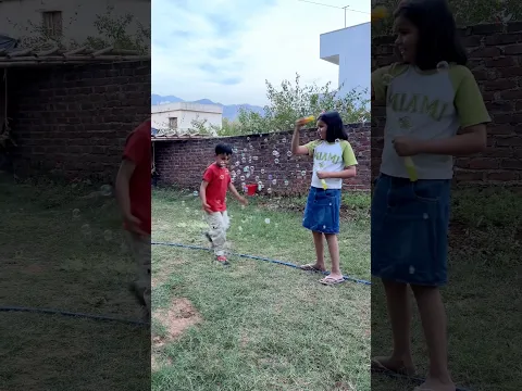 Kids playing with bubbles #thelambafamily