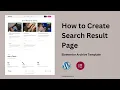 How to Create a Custom Search Results Page in WordPress with Elementor Step by Step Tutorial