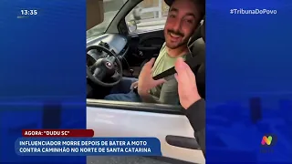 Influenciador “Dudu SC” morre após colisão de moto com caminhão no Norte de SC