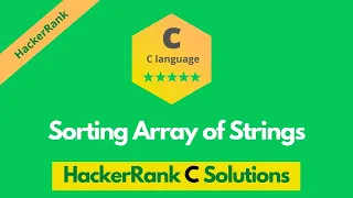 HackerRank Sorting Array of Strings problem solution in C C solutions Programmingoneonone