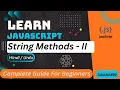 JavaScript String Methods - II Tutorial in Hindi Urdu
