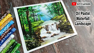 Download Waterfall Landscape drawing with Oil Pastel - Step by Step MP3