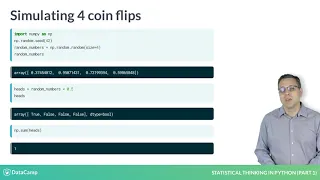 Statistical Thinking in Python Part 1 Random number generators and hacker statistics