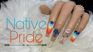 How To Indigenous Peoples Day Nails Native American Nail Art Med Acrylic Application Tutorial