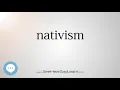 nativism - Smart Obscure English Words Defined