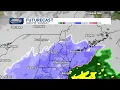 Hour-by-hour Track snow moving into New Hampshire on Sunday