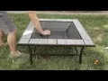 Aosom Outsunny Square Outdoor Metal Fire Pit Stove Table