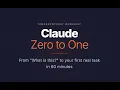 Claude Zero to One TomorrowToday Live Session