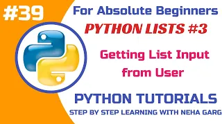 Getting User Input for Lists in Python Accepting List Data Dynamically Class 11 12 CS