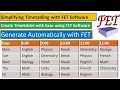 Creating Timetables Automatically with FET Software Tutorial