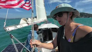 BONUS UNEDITED FOOTAGE: Sailing off and onto anchor Phuket in high winds.