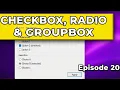 WinForms UI How to Use CheckBox RadioButton and GroupBox Part 20