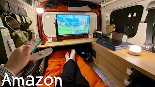 軽自動車に新しいゲーミング部屋を作って車中泊【Amazonでモニター購入】