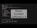 Pearson s Correlation Coefficients in R