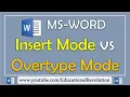 How to switch between Insert and Overtype Mode in MS Word
