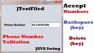 JAVA SWING JTextField Phone Number validation Accept Only Numbers with 10 digit