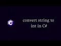 How to convert string to int in C