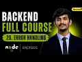 Error Handling in Node js Express js in Telugu Try Catch Backend Full Course