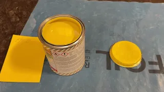 Yellow paint.