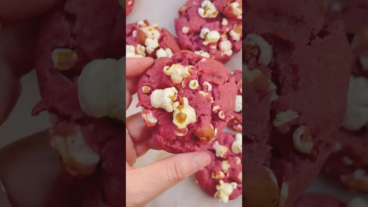 Pink Popcorn Cookies    hot for food #Shorts