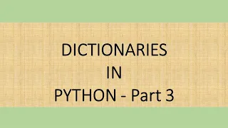 Python Program showing Menu based Dictionary working options