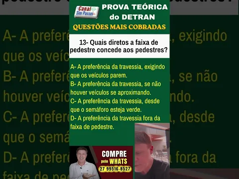 SIMULADO do DETRAN 2026. Questões da prova Teórica de Legislação.