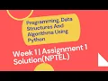 Programming Data Structures And Algorithms Using Python NPTEL WEEK 1 QUIZ