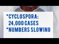 24 000 Cyclospora cases reported but number is slowing