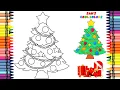 Coloring a Christmas Tree Christmas Tree Coloring Page Crayons