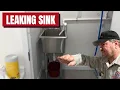 Plumber Fixes Utility Sink Leak - Basket Strainer Tailpiece Trap Replacement
