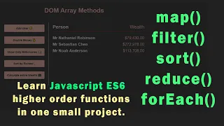 Learn Javascript es6 higher order function in one map filter sort reduce forEach