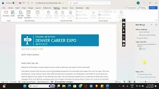 Shelly Cashman Word 365 Module 6 SAM Project A DENVER CAREER EXPO