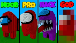 Minecraft NOOB vs PRO vs HACKER vs GOD: AMONG US BUILD CHALLENGE in Minecraft / Animation