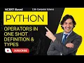 Operators in python in Hindi learn python computer science class11 python tutorial in hindi
