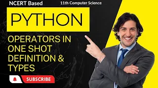 Operators in python in Hindi learn python computer science class11 python tutorial in hindi