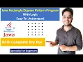 Star Pattern - 1 Rectangle Pattern Program in Java Logic Dry Run