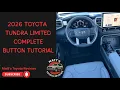 2026 Toyota Tundra Limited Complete Button Tutorial