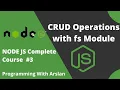 Node js Challenge Perform CRUD Operations using FS Module in NodeJS Master Nodejs