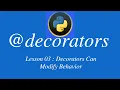 Introduction to python decorators tutorial lesson 03 how to use decorators in python