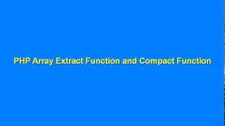 PHP Array Extract and Compact
