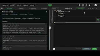 Reverse an Array GeeksForGeeks Problem of the Day Python C