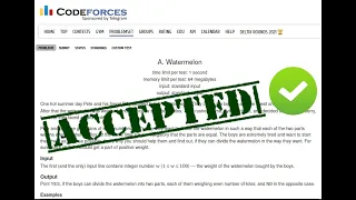 Codeforces P1 My first problem Watermelon 4A with C programming language