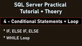 Conditional Statements If else Loops in SQL Server English