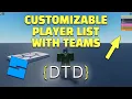 Customizable list - Roblox Scripting Project