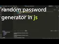How To Make A Random Password Generator in JS