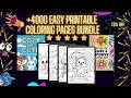 4000 Easy Printable Bundle Coloring Pages for Kids Adults